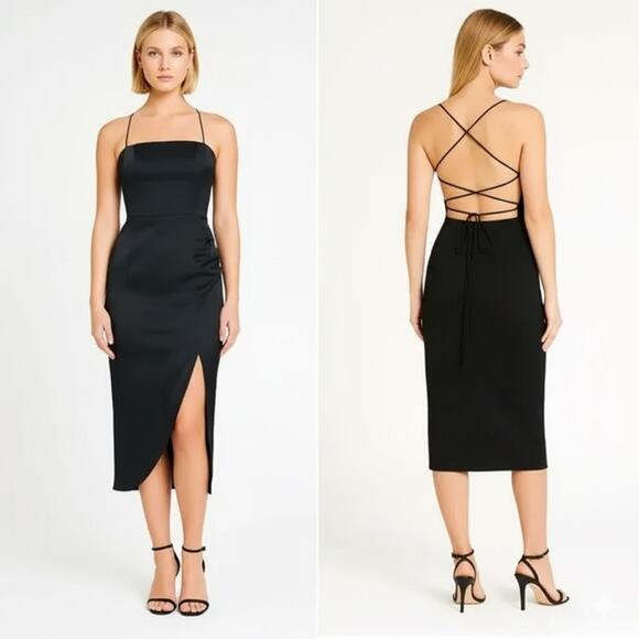 Manning Cartell Miami Heat Open Back Midi Dress 2 Black NEW - Picture 11 of 11